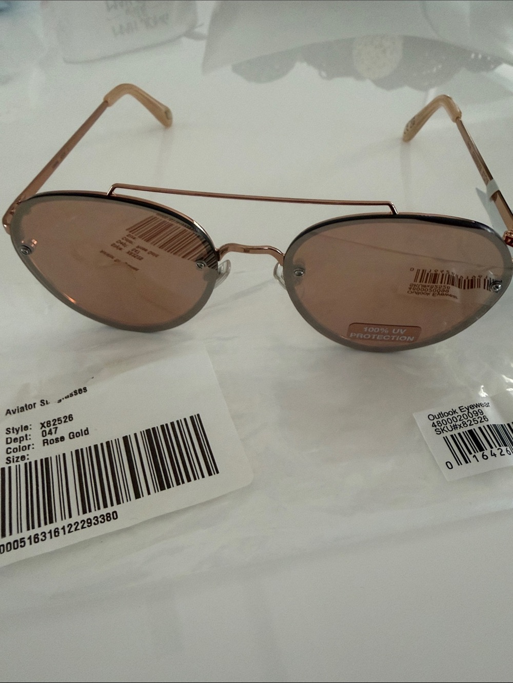 Fossil Rose Gold Aviator Sunglasses